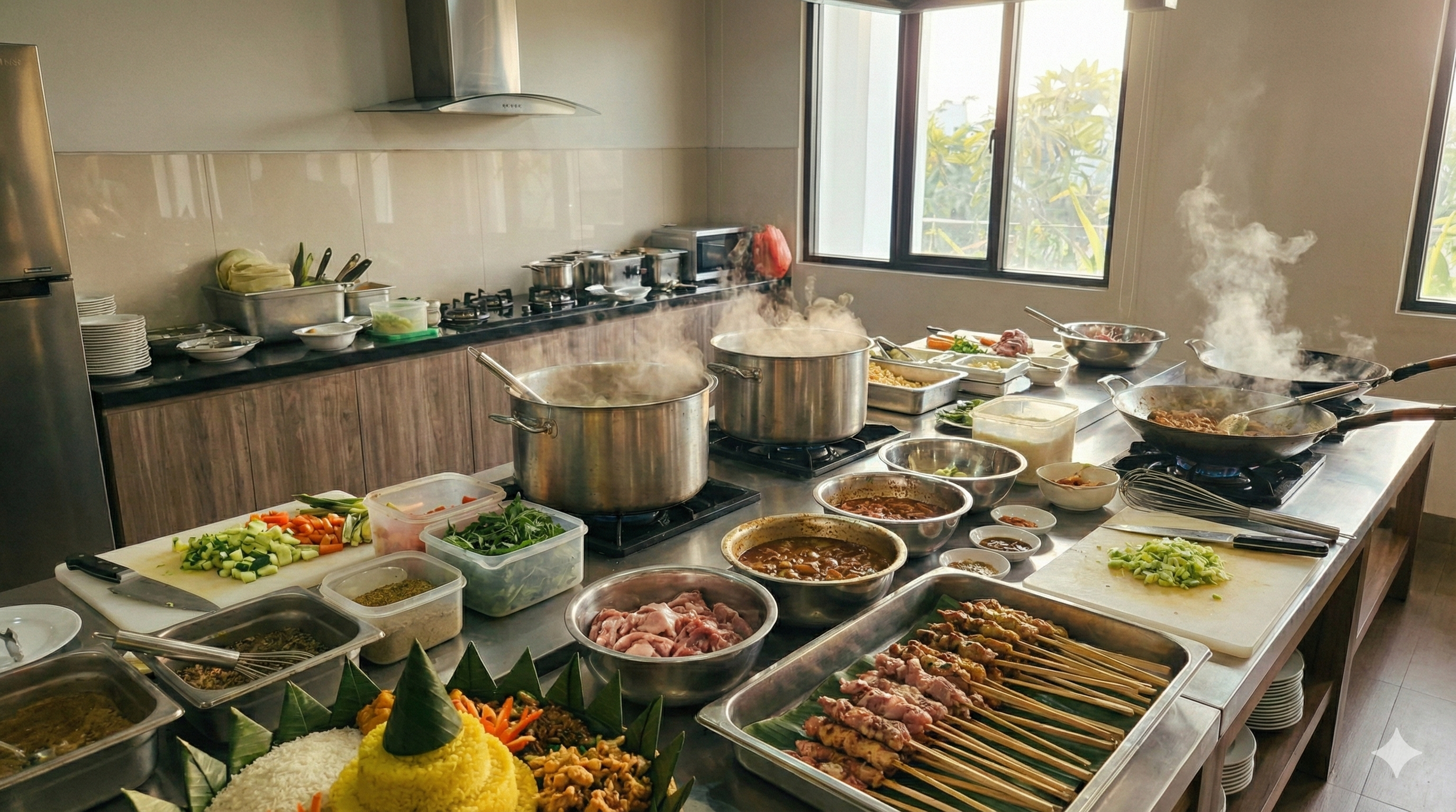 Dapur CV Retno Jala Arta dengan berbagai masakan tradisional Jawa